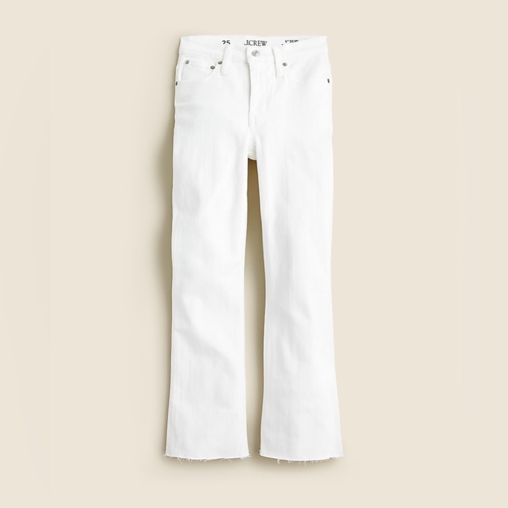 NWT J. CREW 9" Demi-boot Crop Jean in White Wash Size 25